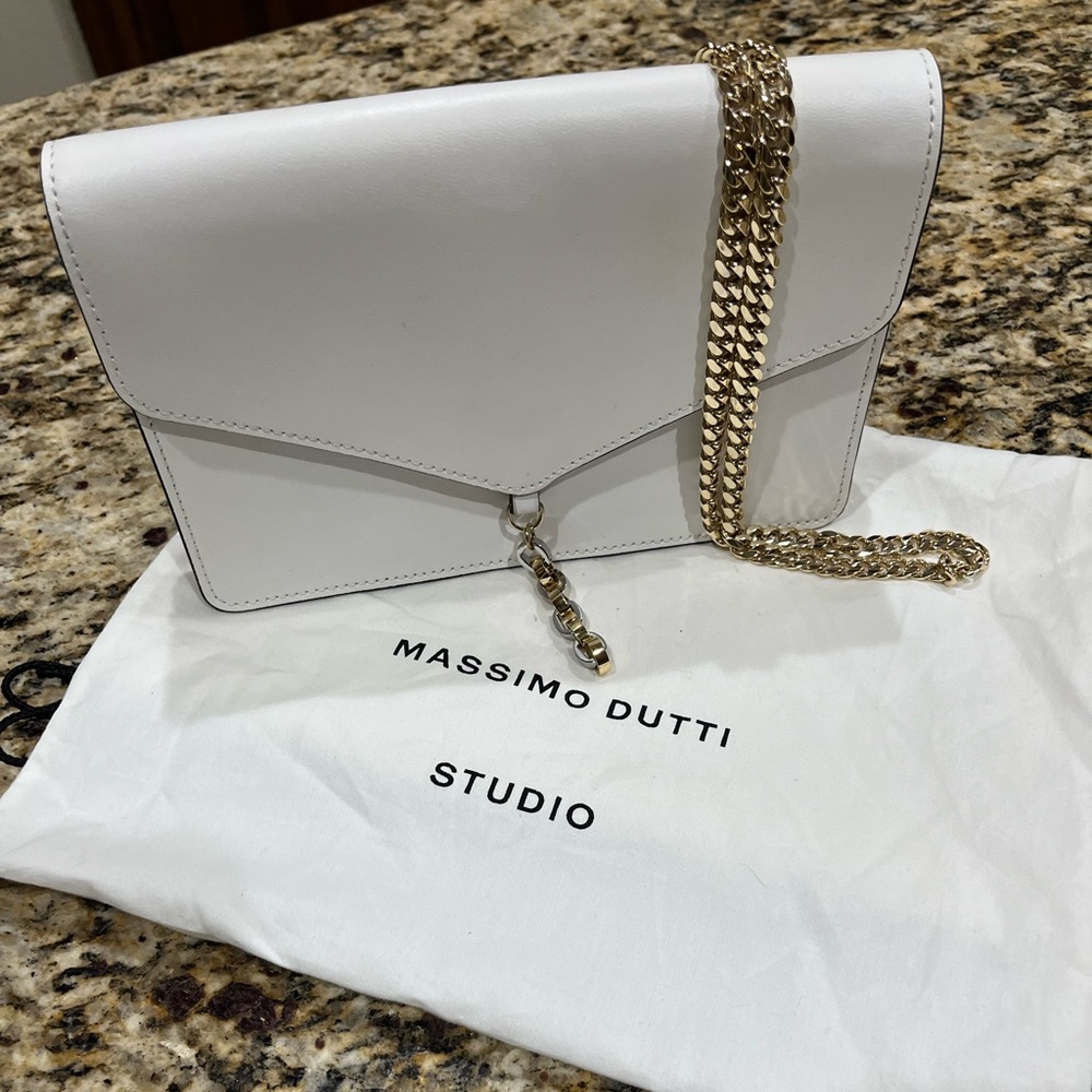 Massimo Dutti White Leather Purse